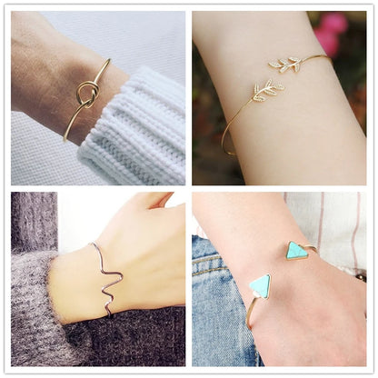 Open Cuff Bangle Bracelets