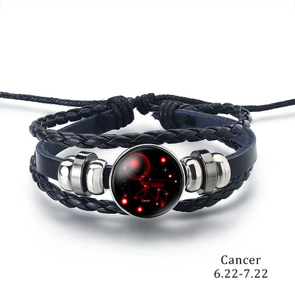 12 Zodiac  Constellation Charm Bracelet Men's and Women's