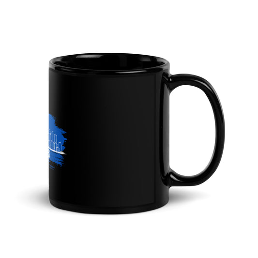 DALLAS Black Blue Glossy Mug