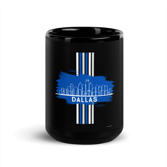 DALLAS Black Blue Glossy Mug