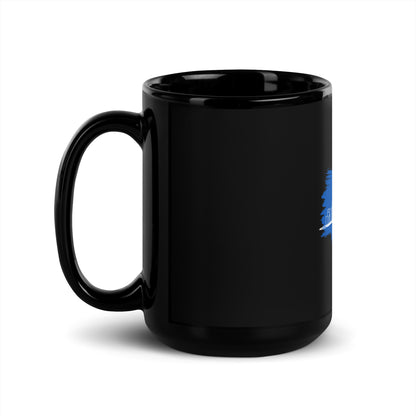 DALLAS Black Blue Glossy Mug