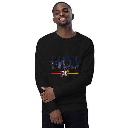 Hou Space City Unisex organic raglan sweatshirt