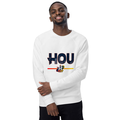 Hou Space City Unisex organic raglan sweatshirt