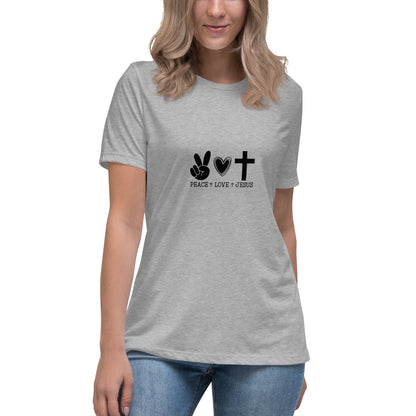 Peace Love Jesus Relaxed T-Shirt