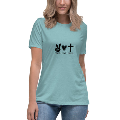 Peace Love Jesus Relaxed T-Shirt