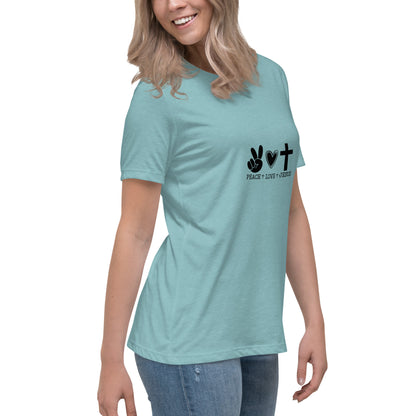 Peace Love Jesus Relaxed T-Shirt