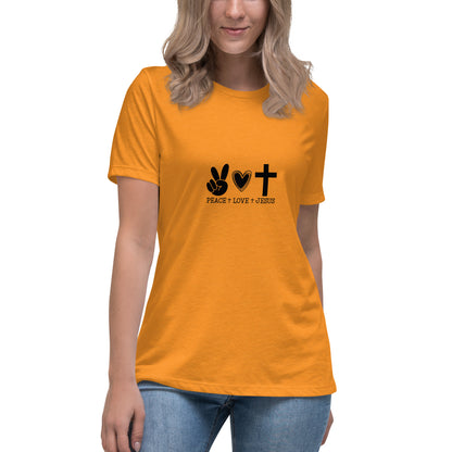 Peace Love Jesus Relaxed T-Shirt