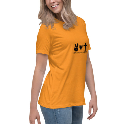 Peace Love Jesus Relaxed T-Shirt