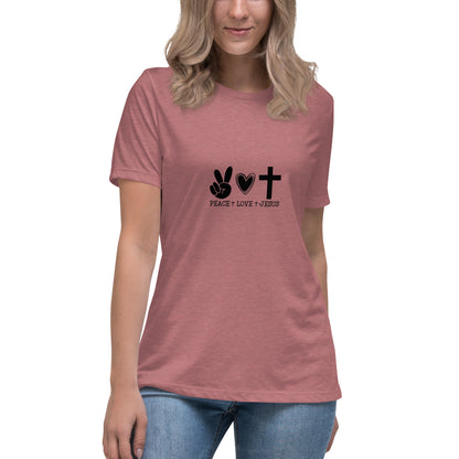 Peace Love Jesus Relaxed T-Shirt