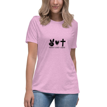 Peace Love Jesus Relaxed T-Shirt