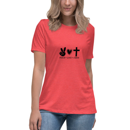 Peace Love Jesus Relaxed T-Shirt