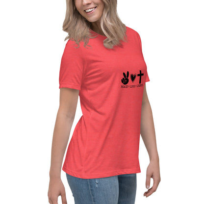 Peace Love Jesus Relaxed T-Shirt