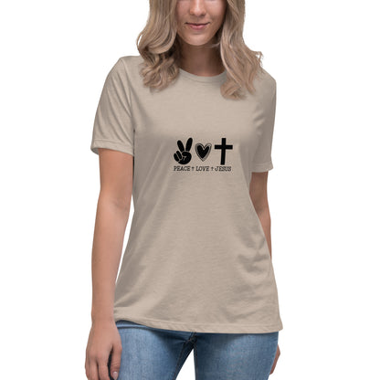 Peace Love Jesus Relaxed T-Shirt