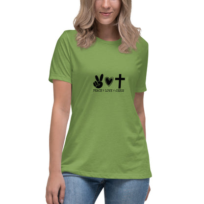 Peace Love Jesus Relaxed T-Shirt