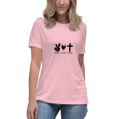 Peace Love Jesus Relaxed T-Shirt