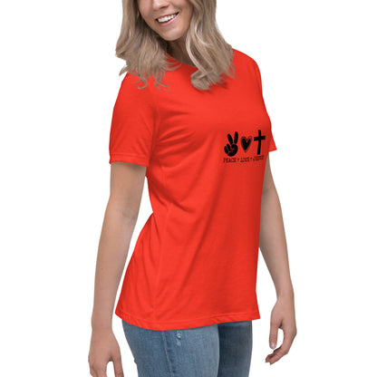 Peace Love Jesus Relaxed T-Shirt