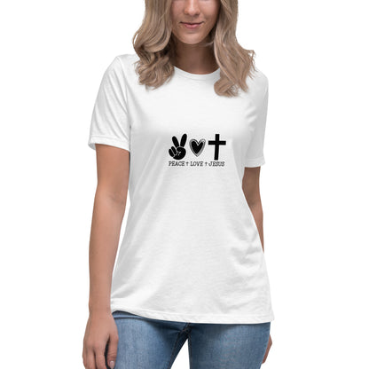 Peace Love Jesus Relaxed T-Shirt